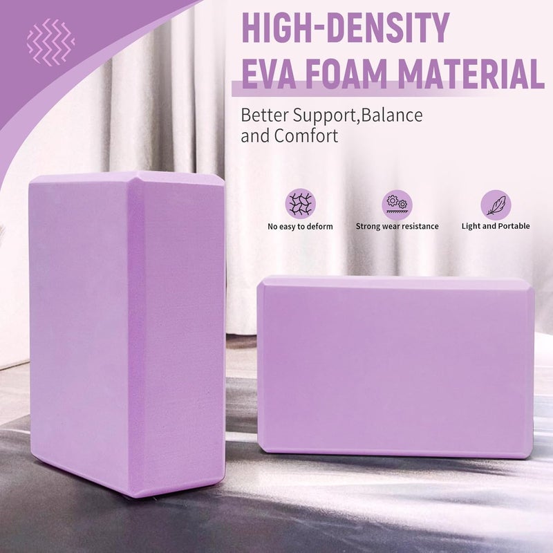 Corsiampoo Yoga Blocks 2 Pack 9x6x3 Inches, Sturdy Foam Yoga Block, Premium EVA, Non Slip High Density for Pilates Meditation, Stretching and Toning - Image 4